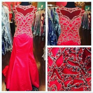 Gorgeous red beaded pageant/prom gown